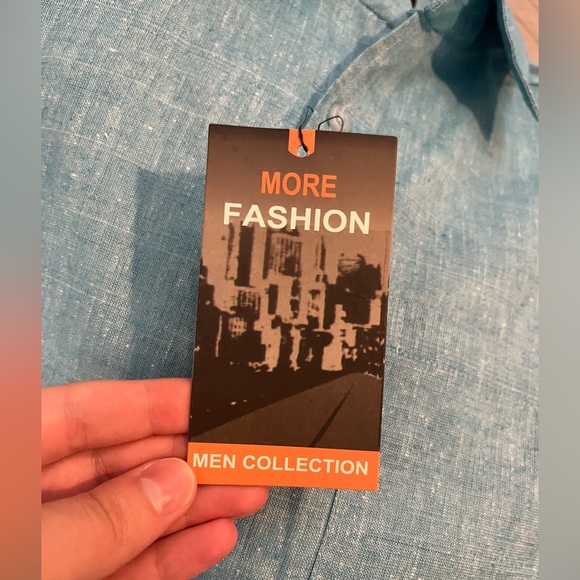 4/$25 NWT Men’s Blue Button Down Shirt Size XXL - Picture 12 of 13